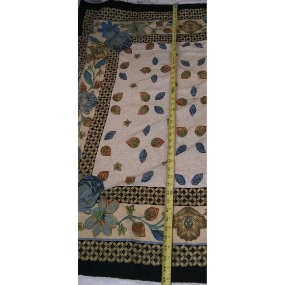 Vtg. As Ipek Floral Ornate Turkish Silk? Scarf XL 45.25" X 41.25" Flaws READ - Picture 6 of 12